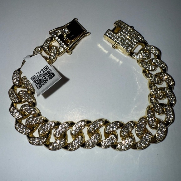 Jewelry - NEW 13MM Hip Hop Braclet 7” Gold White